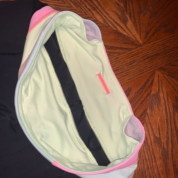 Lululemon Inspire Crop Neon Colorblock Black Athletic Yoga Pants Leggings 6 Y2K - Picture 6 of 9